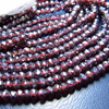 14 inches - diamond super super sparkle full shine - red garnet cotted - miro faceted - rondell beads amazing quality size 4 mm approx